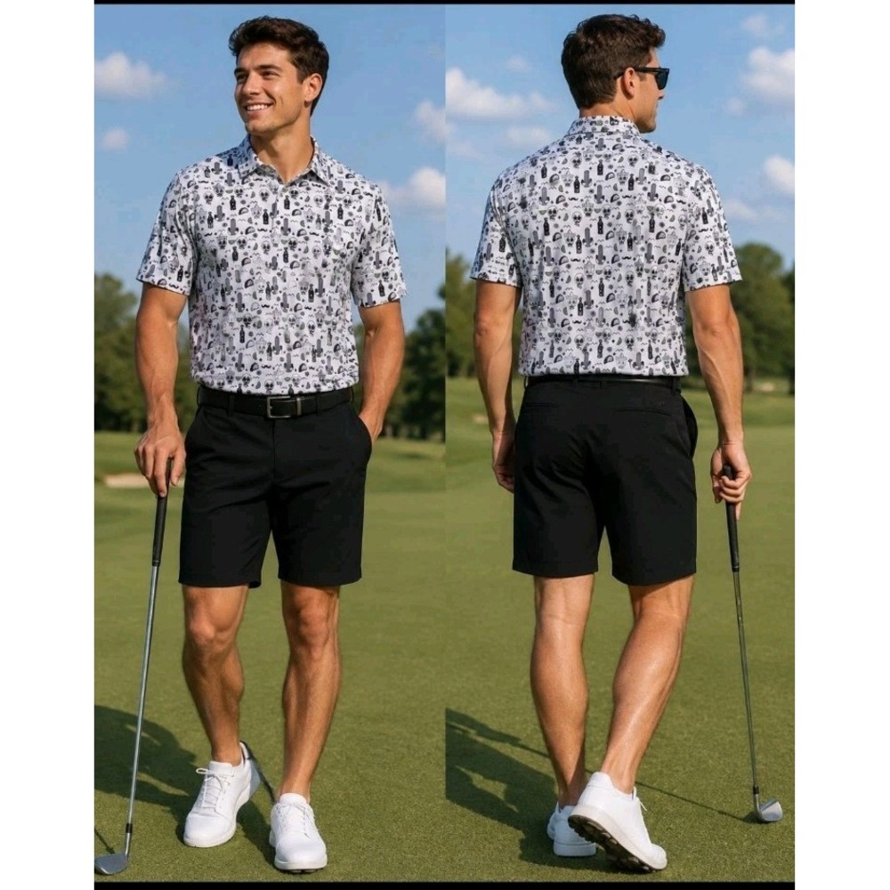 Grunk Dolfer Drinko Mens Polo Golf Shirt XL White Short Sleeve Skull Tequila